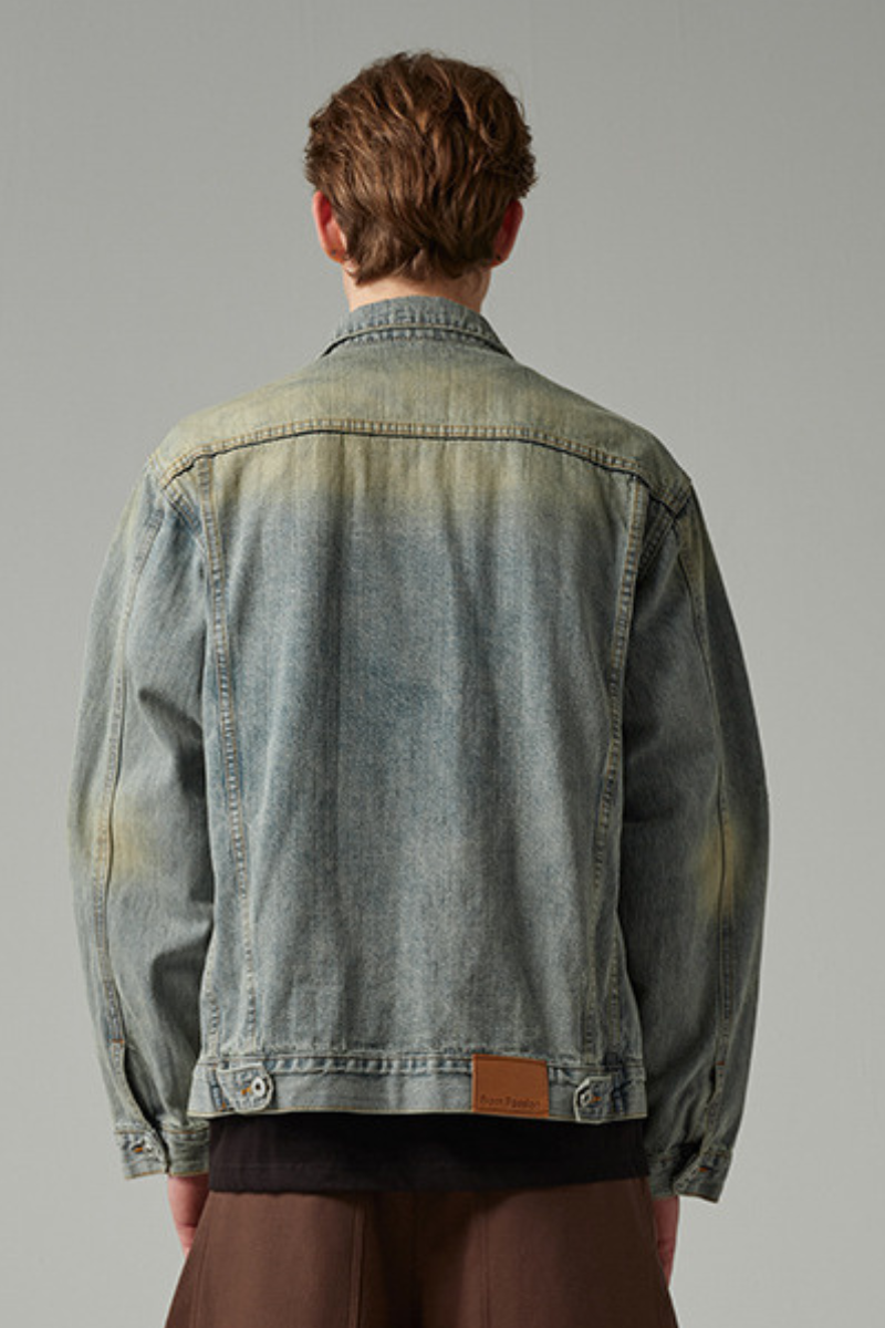 Unisex American Retro Washed Denim Loose Cleanfit Jacket