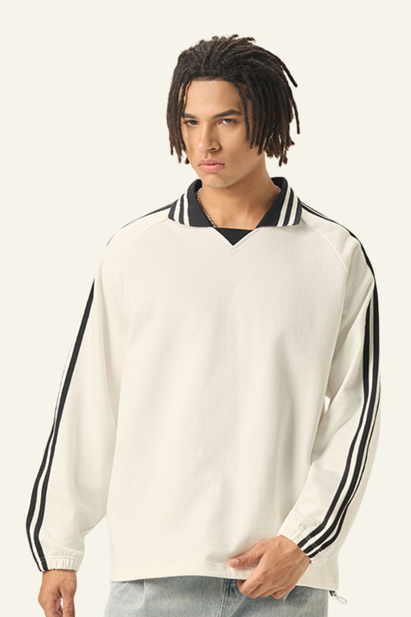 Men's Streetwear Cotton Striped Color-Block Sweatshirts