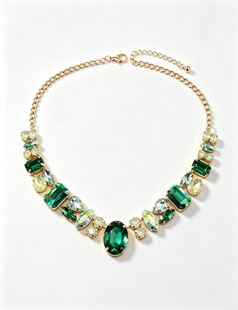 Ladies Retro Colorful Rhinestone Necklace