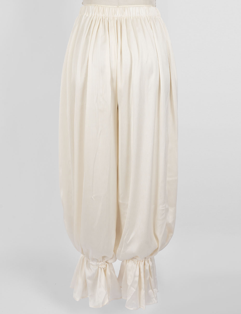 Ladies Solid Color Ruffle Hem Balloon Pants