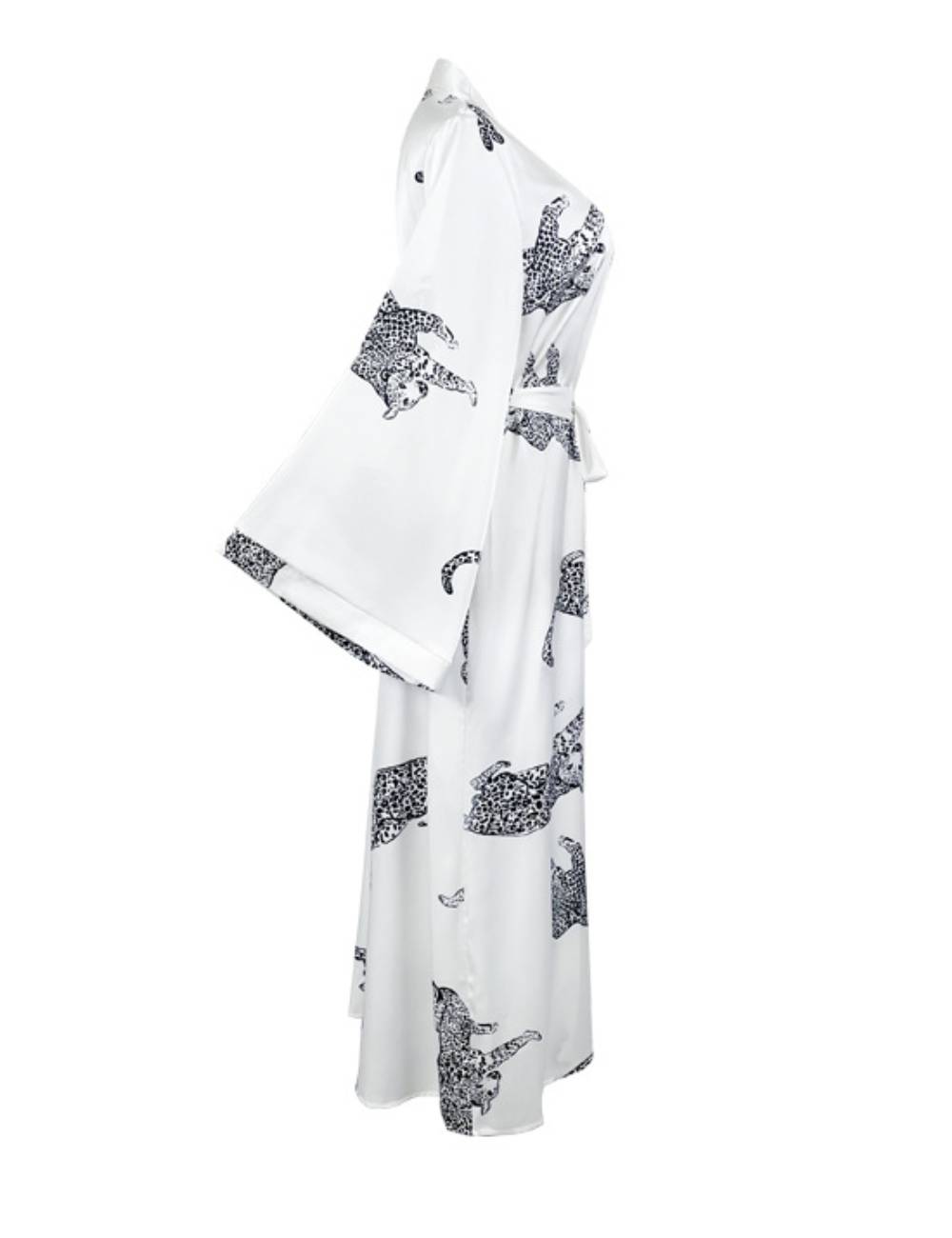Ladies V-Neck Long Sleeves Waist Tie Pajama Robe SKRB50501