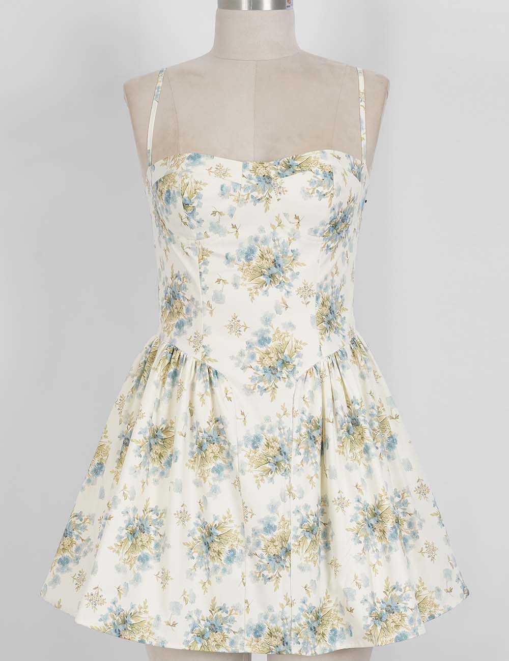 Ladies Chic Floral Print Spaghetti StrapBustier Cami Mini Dress