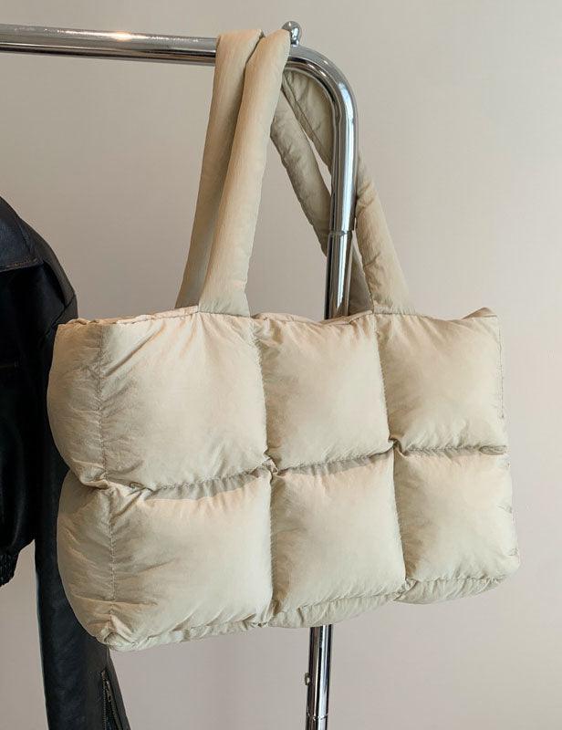 Ladies Puff Solid Color Padded Cloud Tote Bag SKAB4134