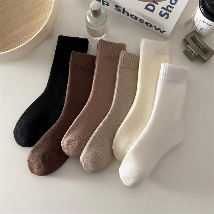 Ladies Inside Velvet Solid Color Socks SKASC4182