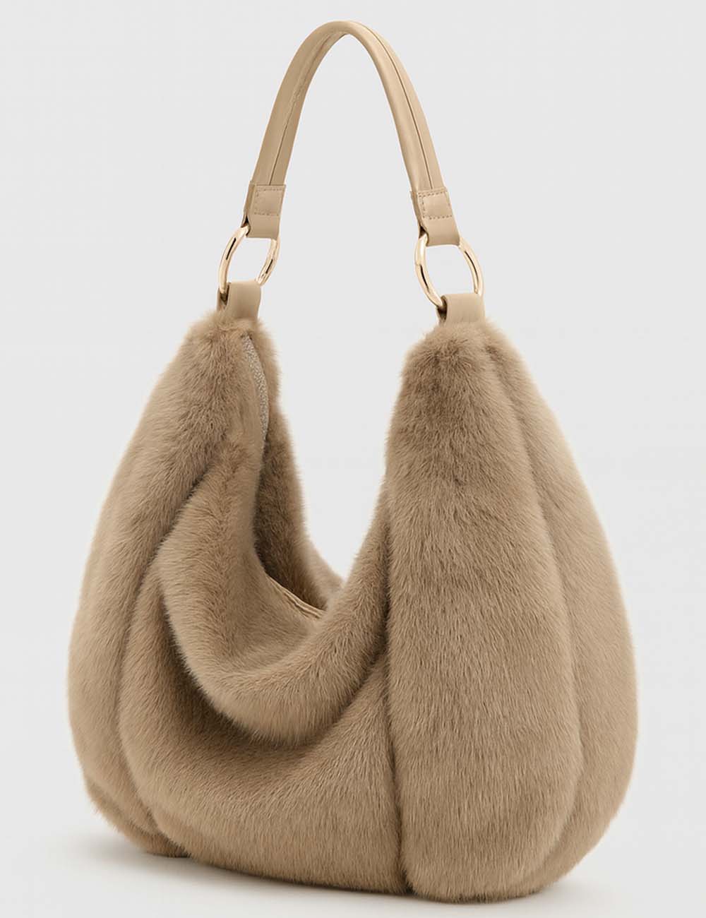 Ladies Faux Mink Fur Handbag Shoulder Tote Bag