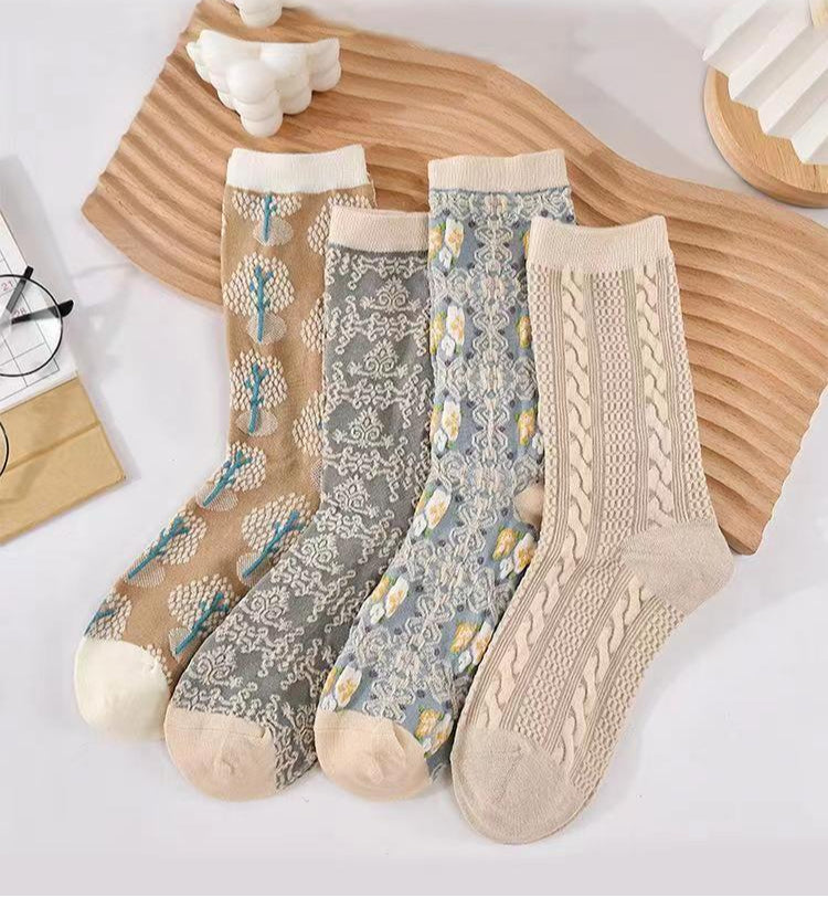 SWEETKAMA Ladies Multi Color Cotton Daily Socks SKASC4160