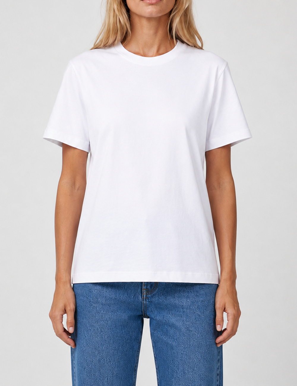 Ladies Casual Solid Round Neck Short Sleeves Basic T-Shirt