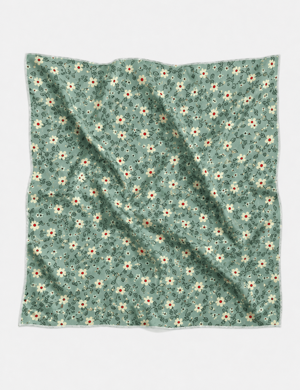Ladies Casual Bandana Tiny Floral Print Square Scarf