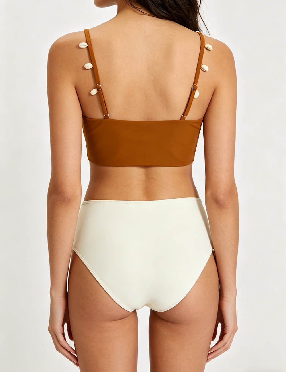 Ladies Ring Shell Spaghetti Strap Underwire Bikini Set