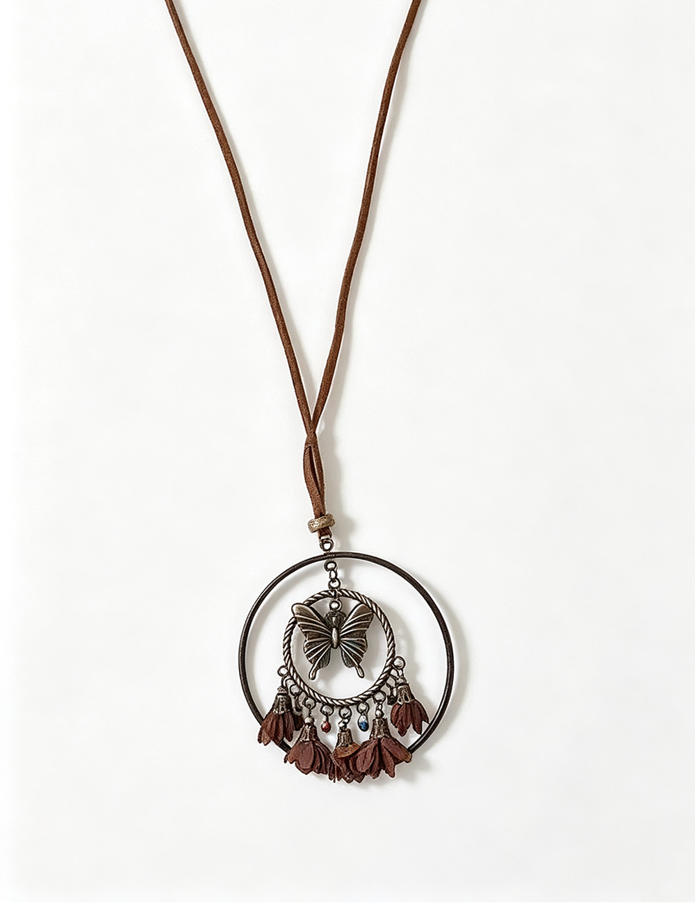 Ladies Retro Butterfly Beaded Long Sweater Chain