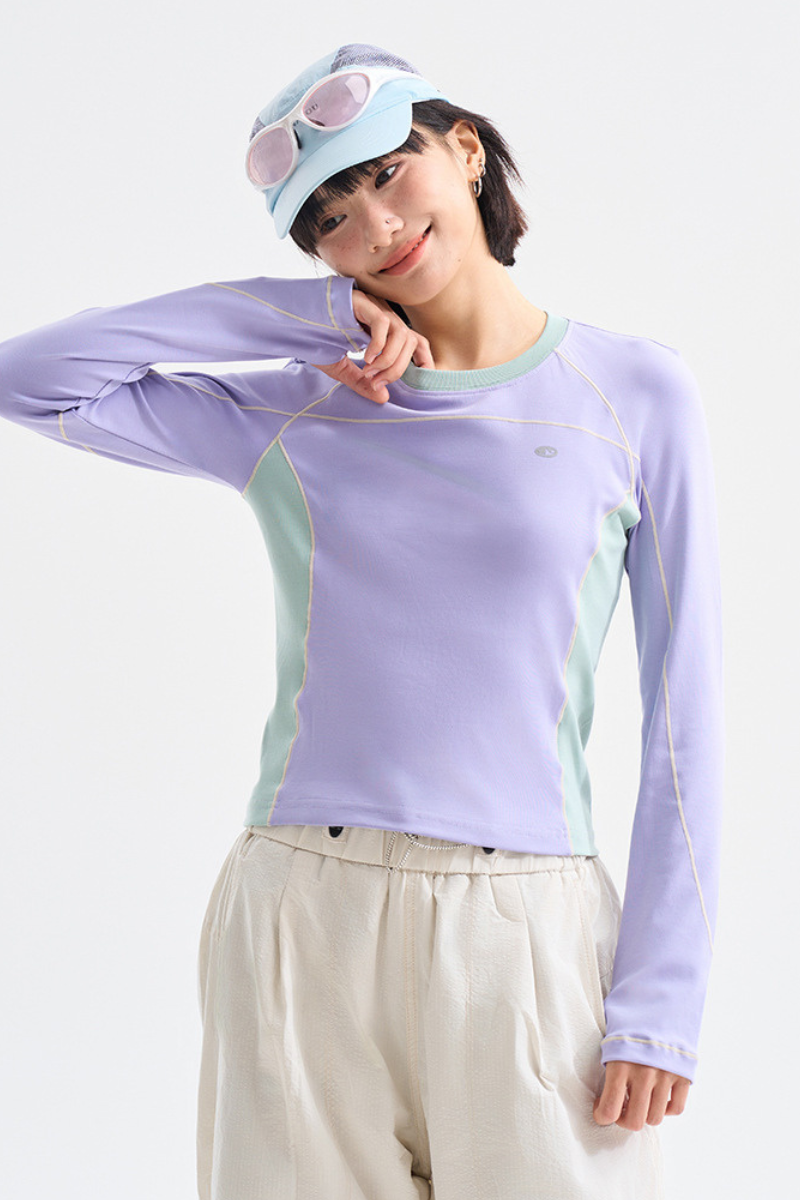 Women's Tight Stretch Slim Quick Dry Long Sleeve Crop Top