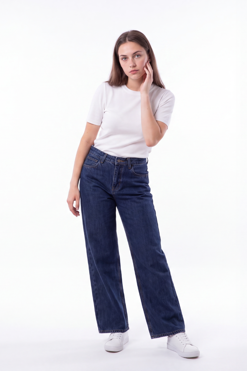 Women's High Waist Soft Drapey Wide Leg Jeans