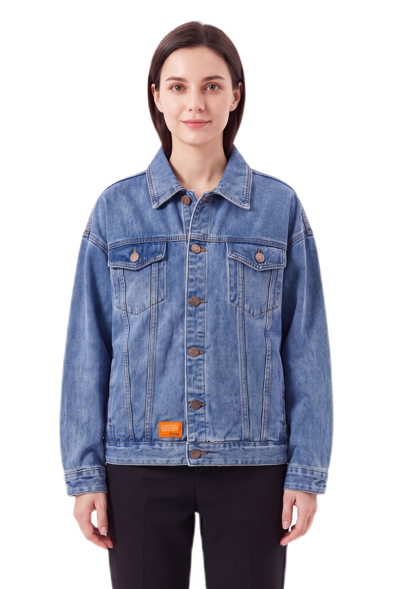 Women's Letter Embroidery  Relaxed Denim Jacket