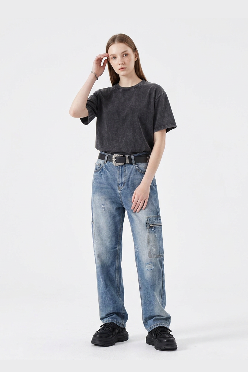 Women's High Waist Straight Leg Jeans