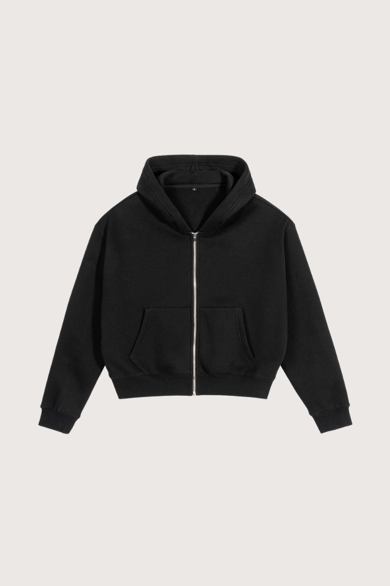 Men's Streetwear Cropped Minimalist Hooded Jacket