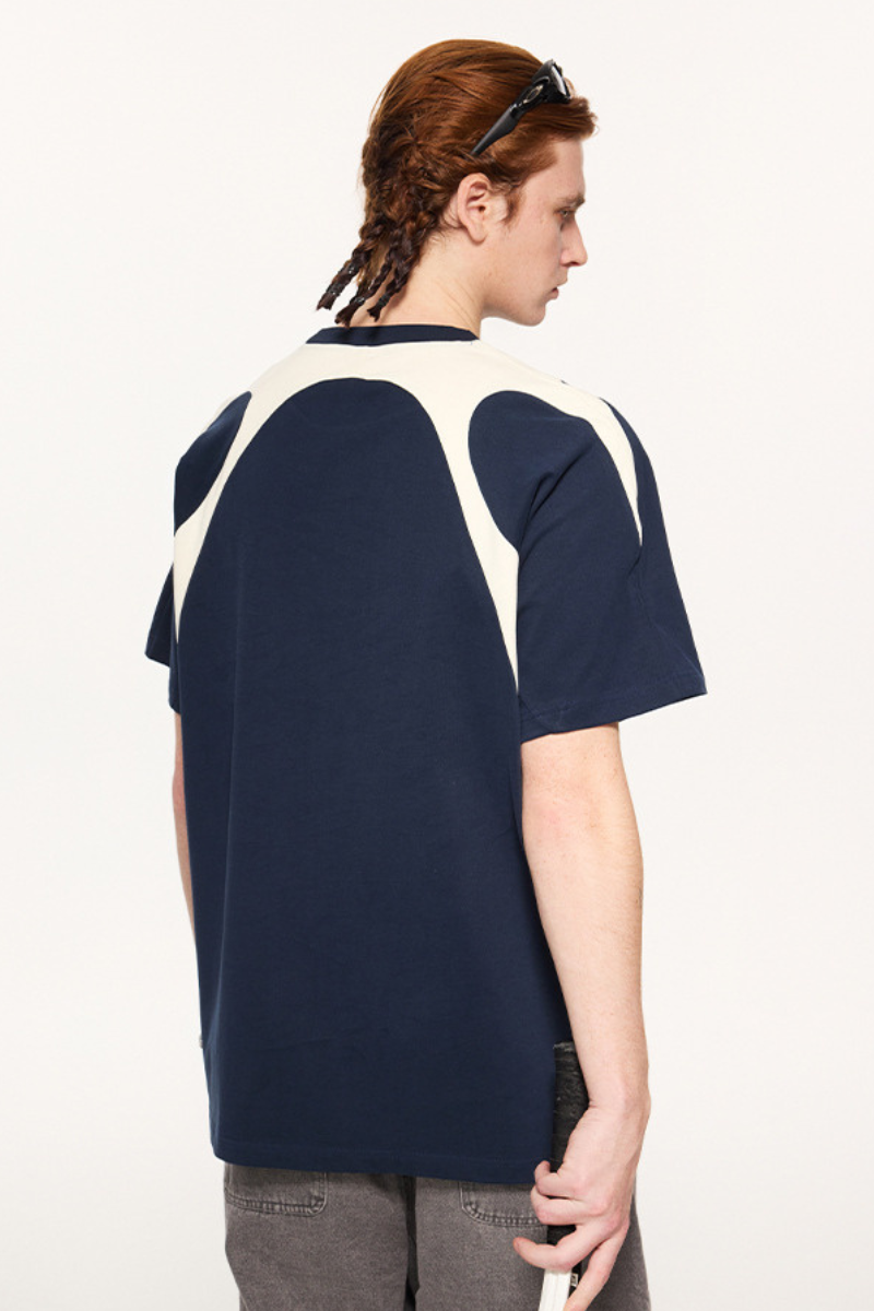 Men's Summer 230g Cotton Colorblock Raglan Loose Crew Tee