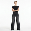 Women's Vintage Wash High Waist Wide Leg Jeans