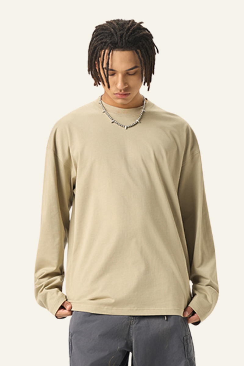 Men's Cotton 270 Heavyweight Long-Sleeved T-shirt.
