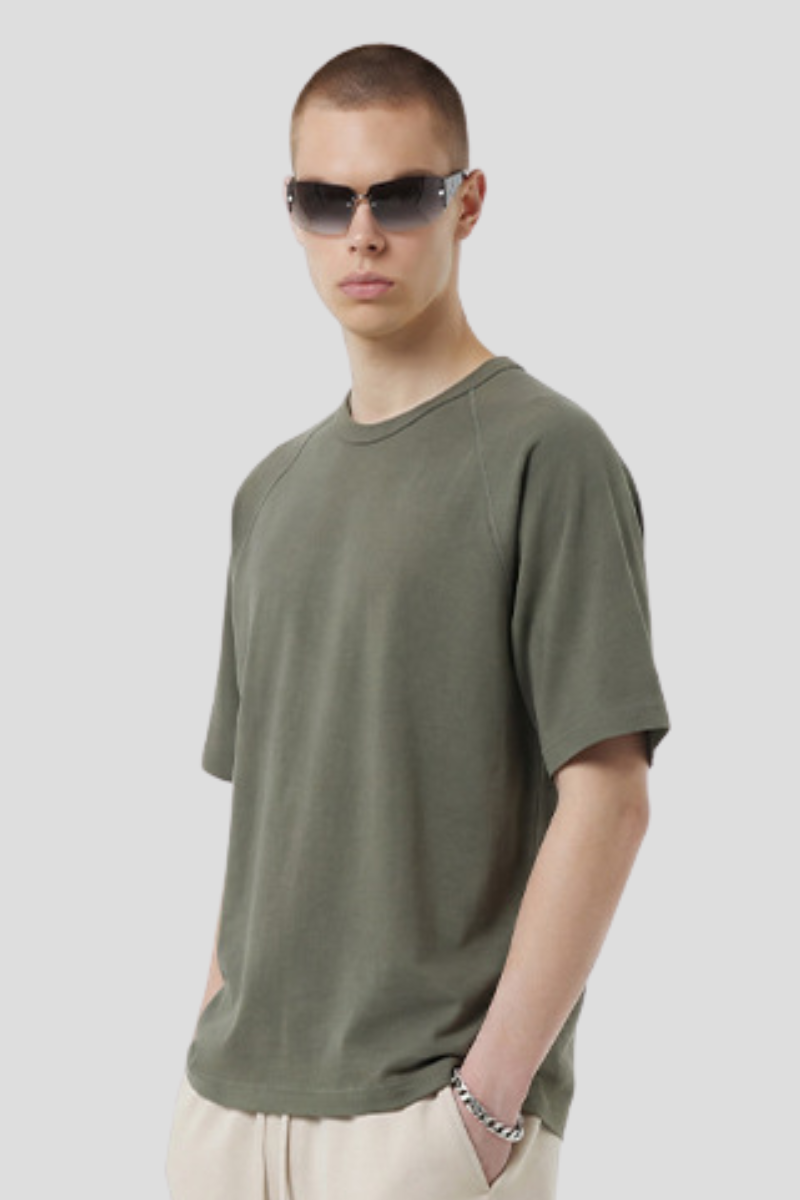 Men's 300g Cotton Raglan Stitch Texture Tee