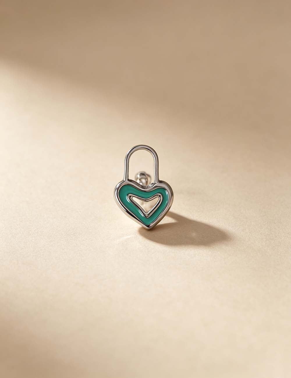 Ladies Color Block Geometric Heart Pendant Charms