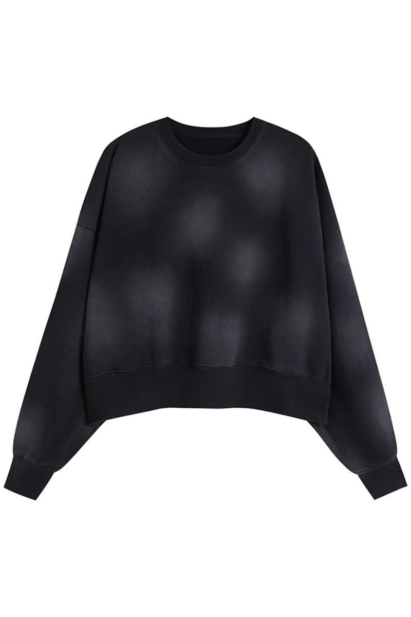 Women's Fall Clothing -Wash Cropped Crew Neck Sweatshirt