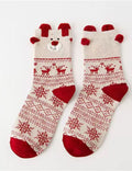 Ladies Christmas Cartoon 3D Ear Mid Calf Socks