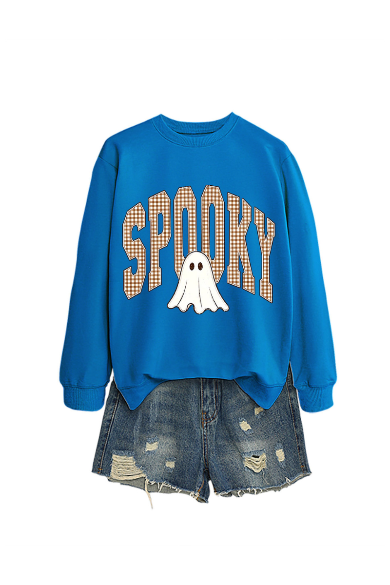 Unisex Fall Clothing Halloween Plaid Ghost Sweatshirt