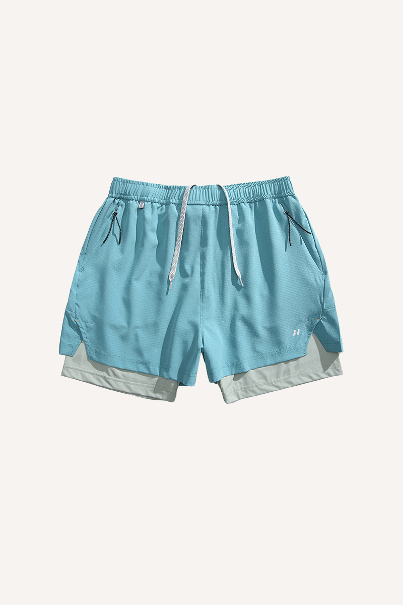 Unisex 2-in-1 Breathable Cooling Quick Dry Bike Shorts