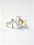 Ladies Cute Teacup Dog Open Ring