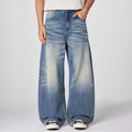 Men's Spring Gradient Blue Cat Whisker Balloon Denim Jeans