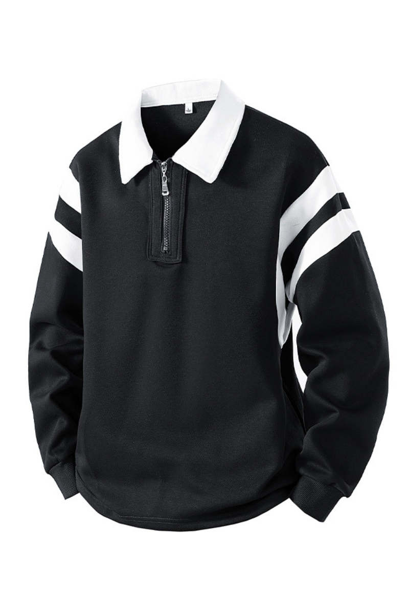 Men's Fall Clothing Half-Zip Collared Game-Day Sweatshirt
