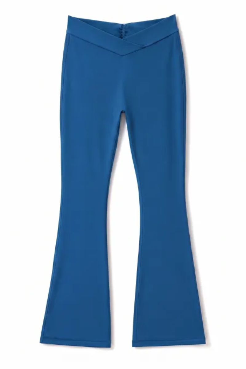 Women's Cross V Flare Scrunch Quick Dry Pants - Sky Blue