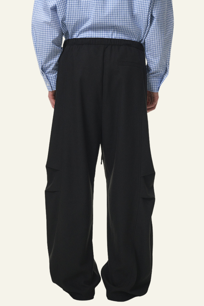 Men's Streetwear Linen Pleadted Wide-leg Pants