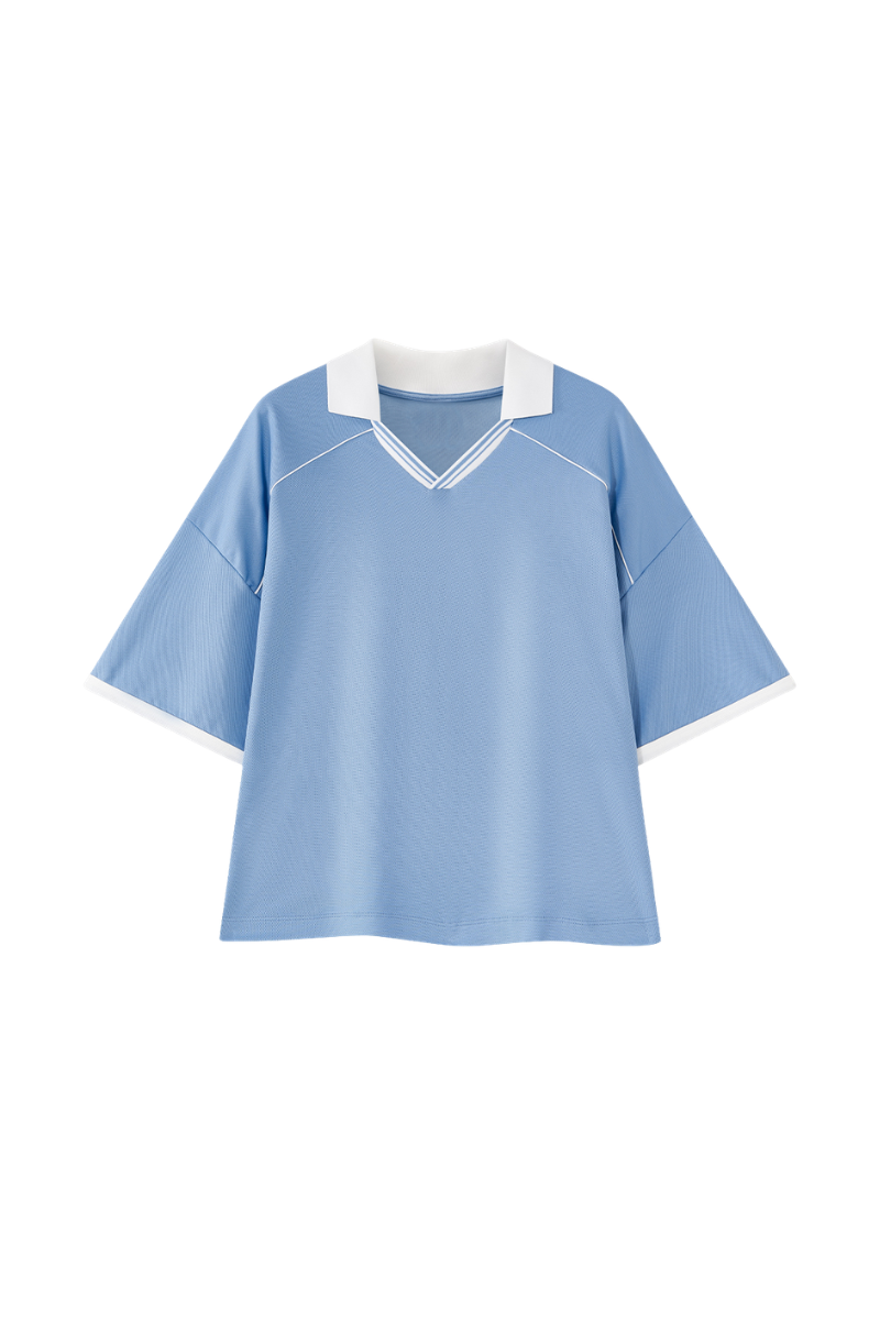 Men's Summer Colorblock Cooling Quick Dry Boxy Polo