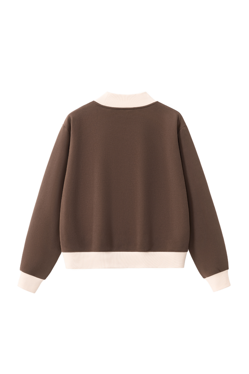 Unisex Fall Clothing Colorblock Cross-Neck Sweatshirt