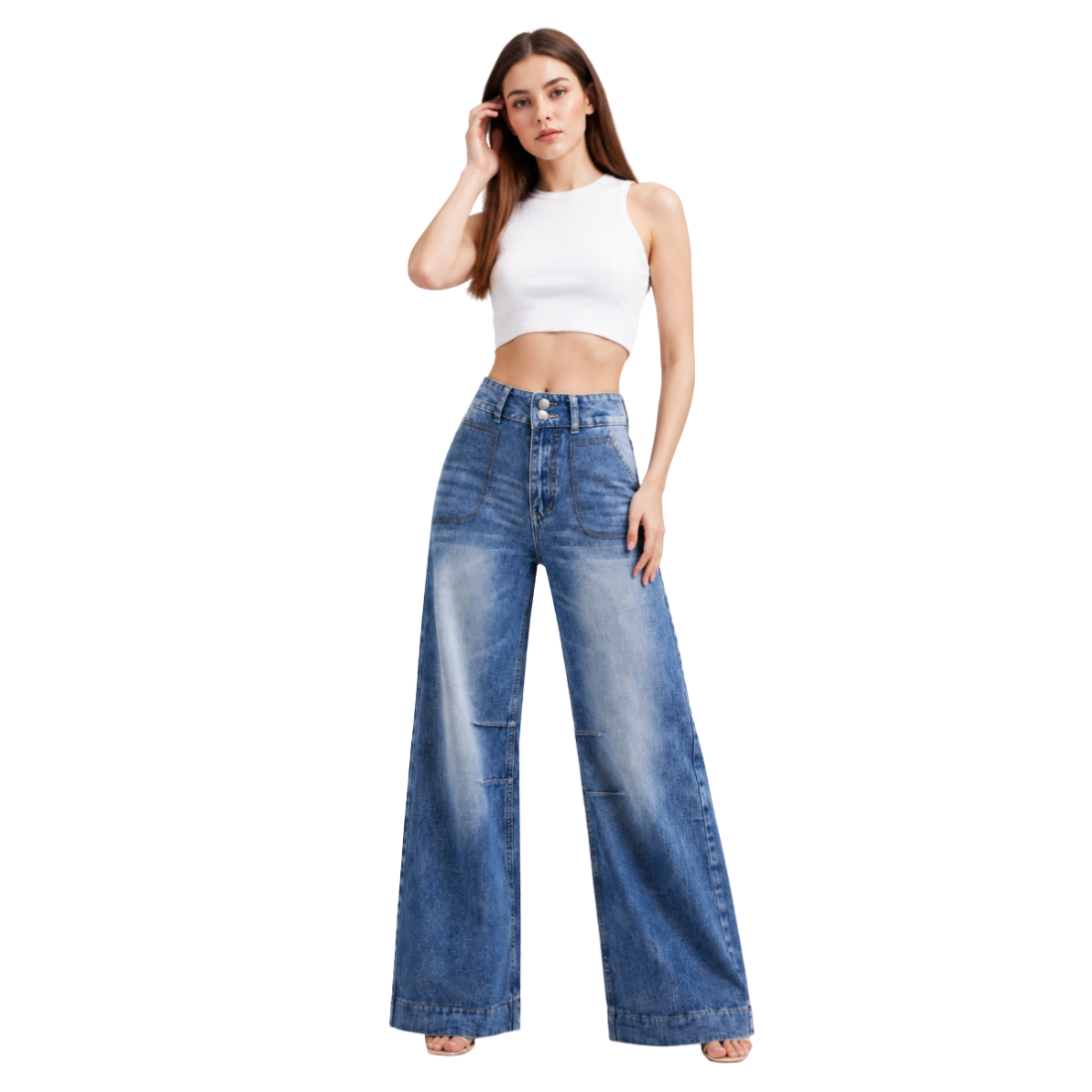 Women's High Waist Wide Leg Jeans