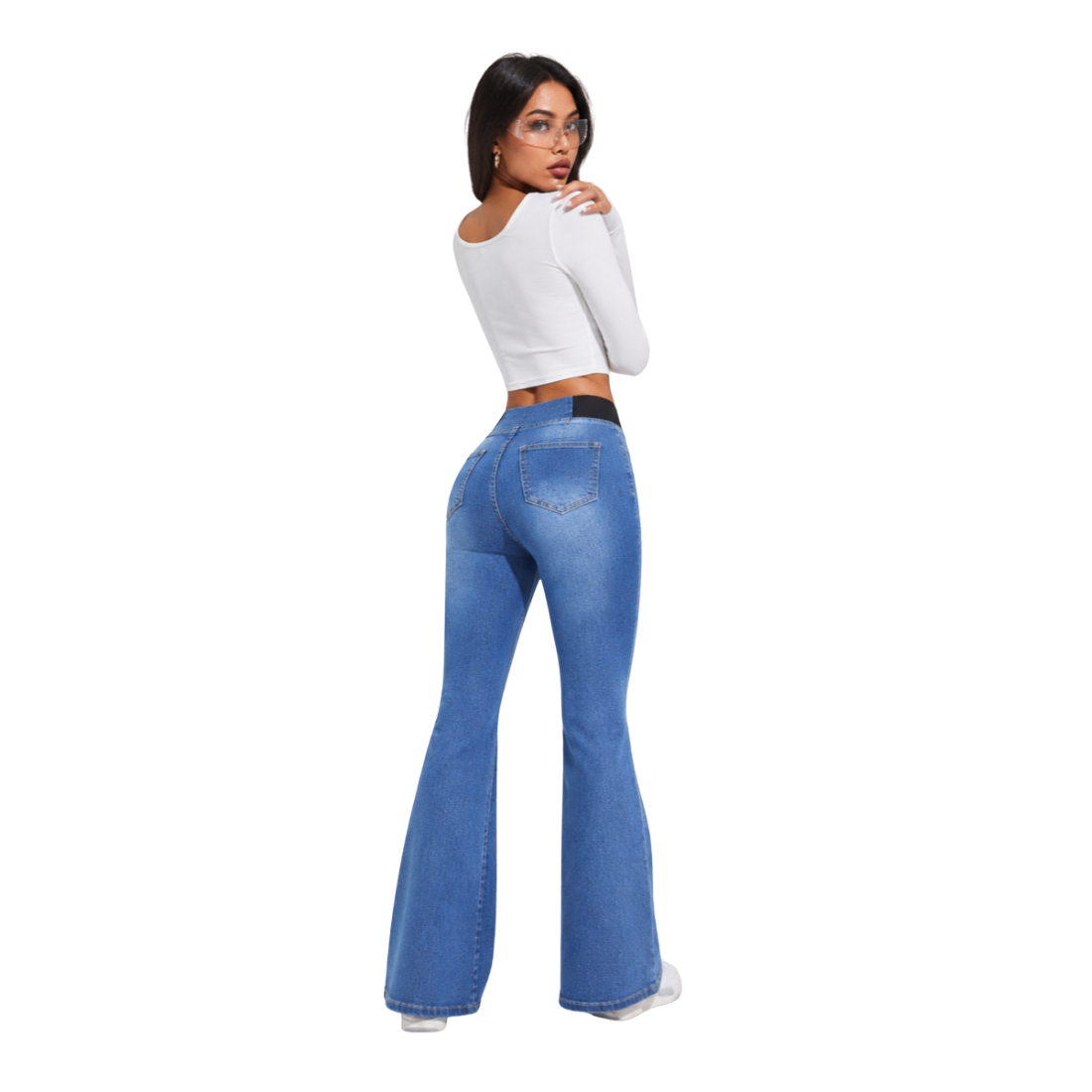 Women's High Waist Stretch Flare Jeans