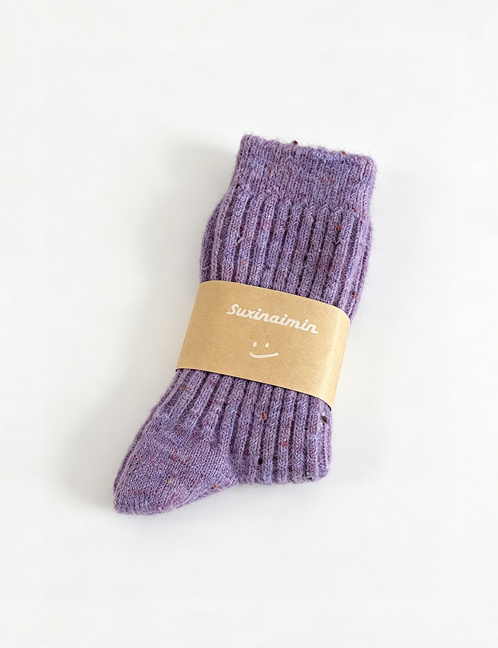 Ladies Cozy Flecked Warm Ribbed Slouch Crew Socks