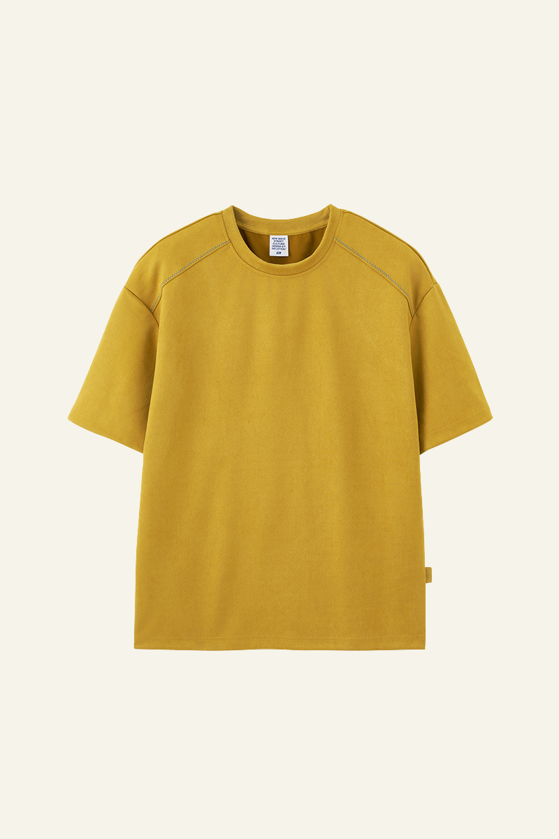 Men's Streetwear Drop-Shoulder Solid T-shirt