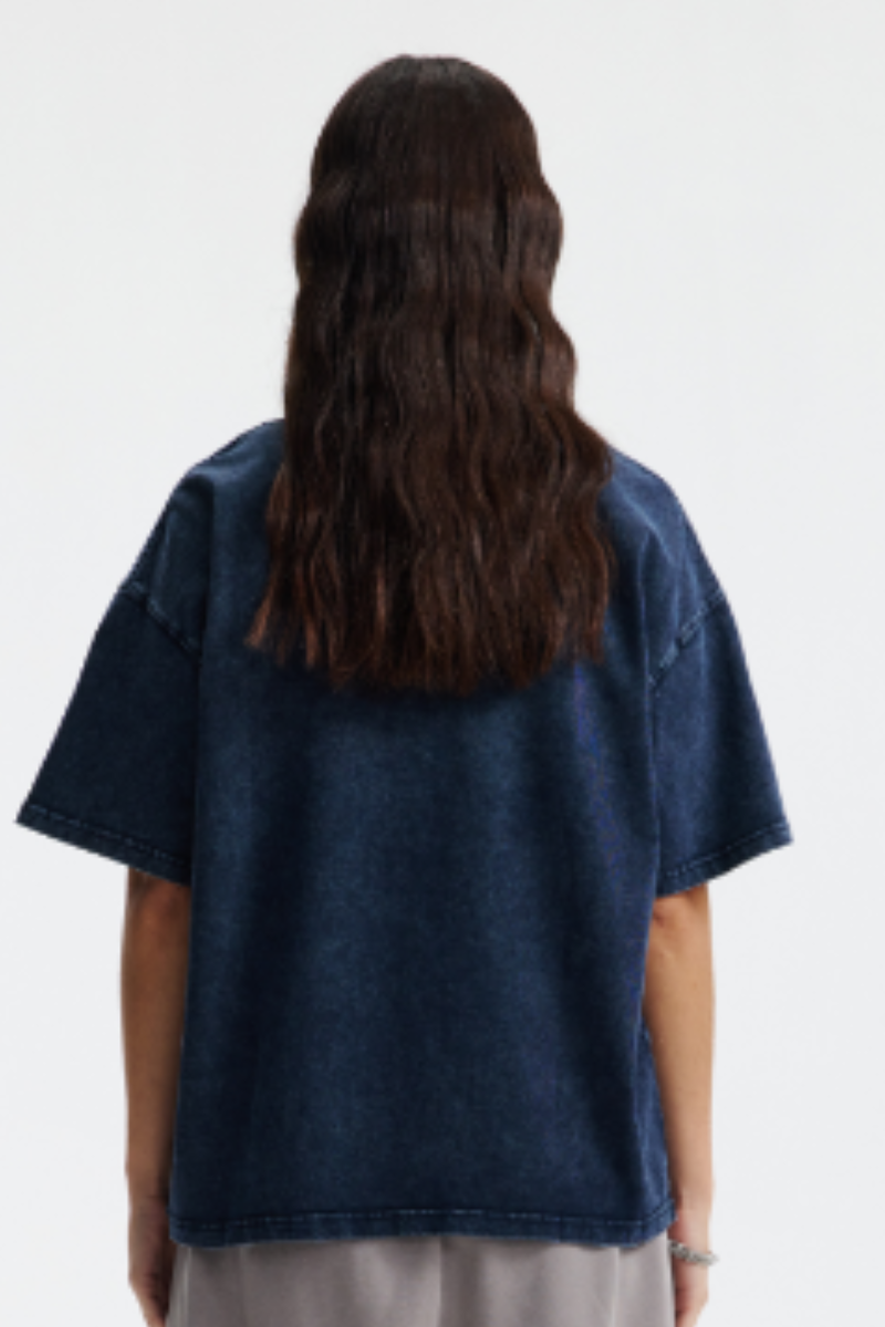 Women's Cotton Streetwear Washed Distressed T-shirt