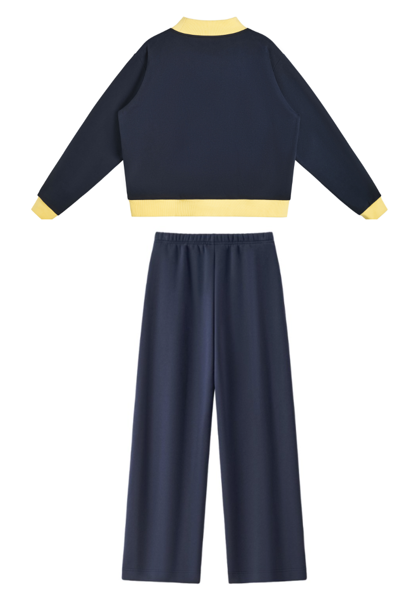 Women Fall Clothing Mock Neck Sweatshirt Wide Leg Pants Set