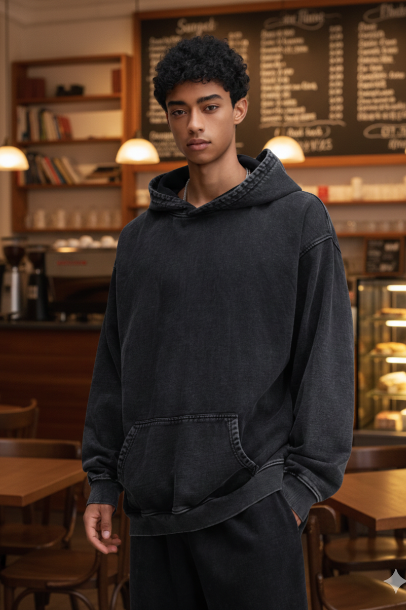 Men's Fall Clothing 480 Heavyweight Washed Cotton Hoddie
