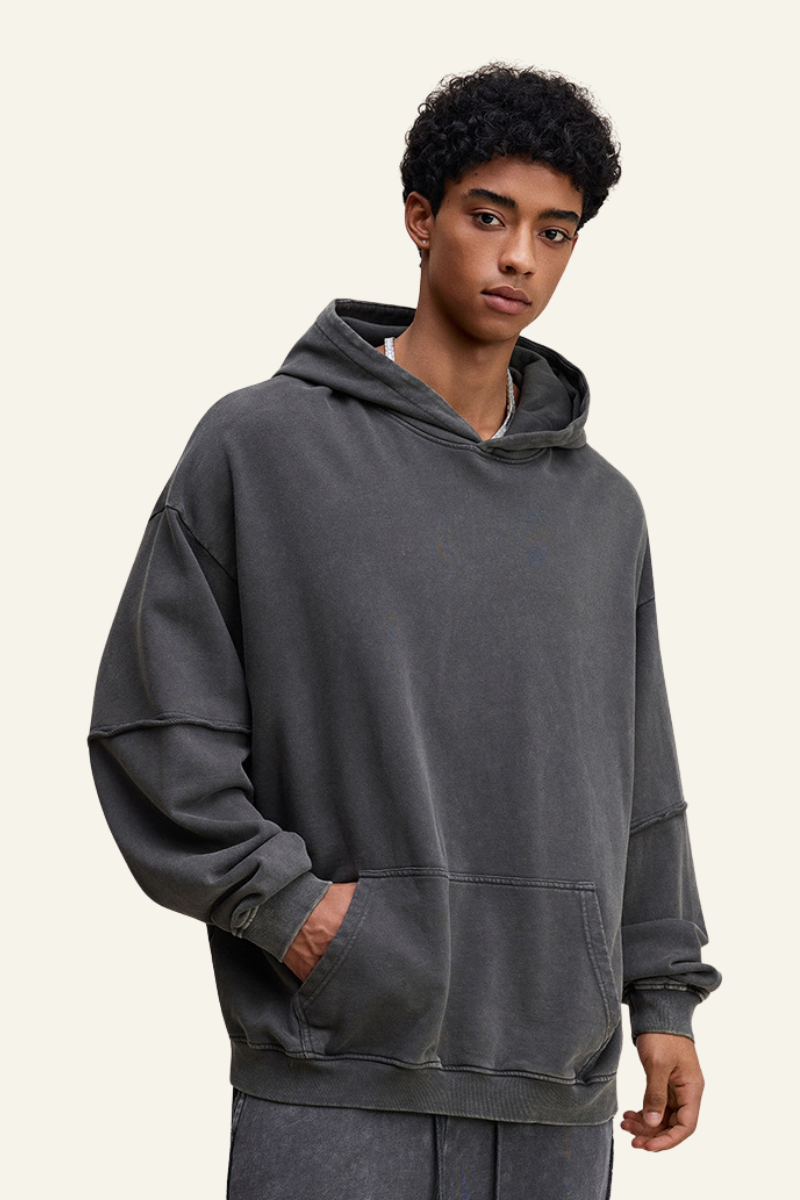 Men's Fall Clothing Heavyweigt Fake Patchwork Hoodie
