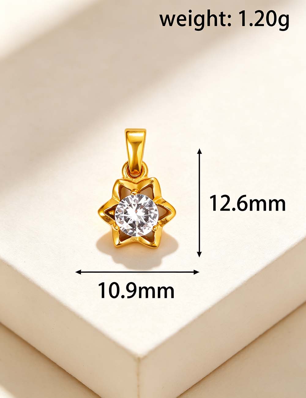 Ladies Cubic Zirconia Floral Star Geometric Pendant Charms