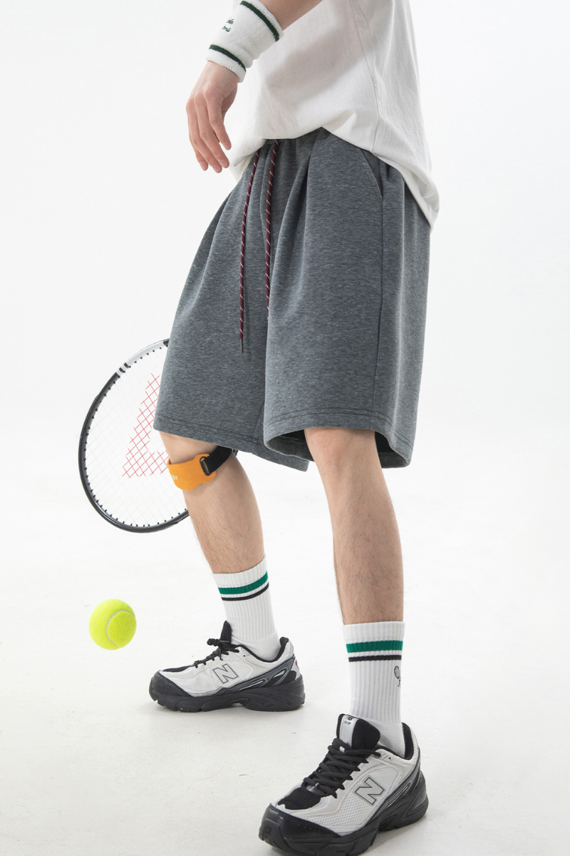Men's Summer Pleated Drawstring Colorblock Sweat Shorts