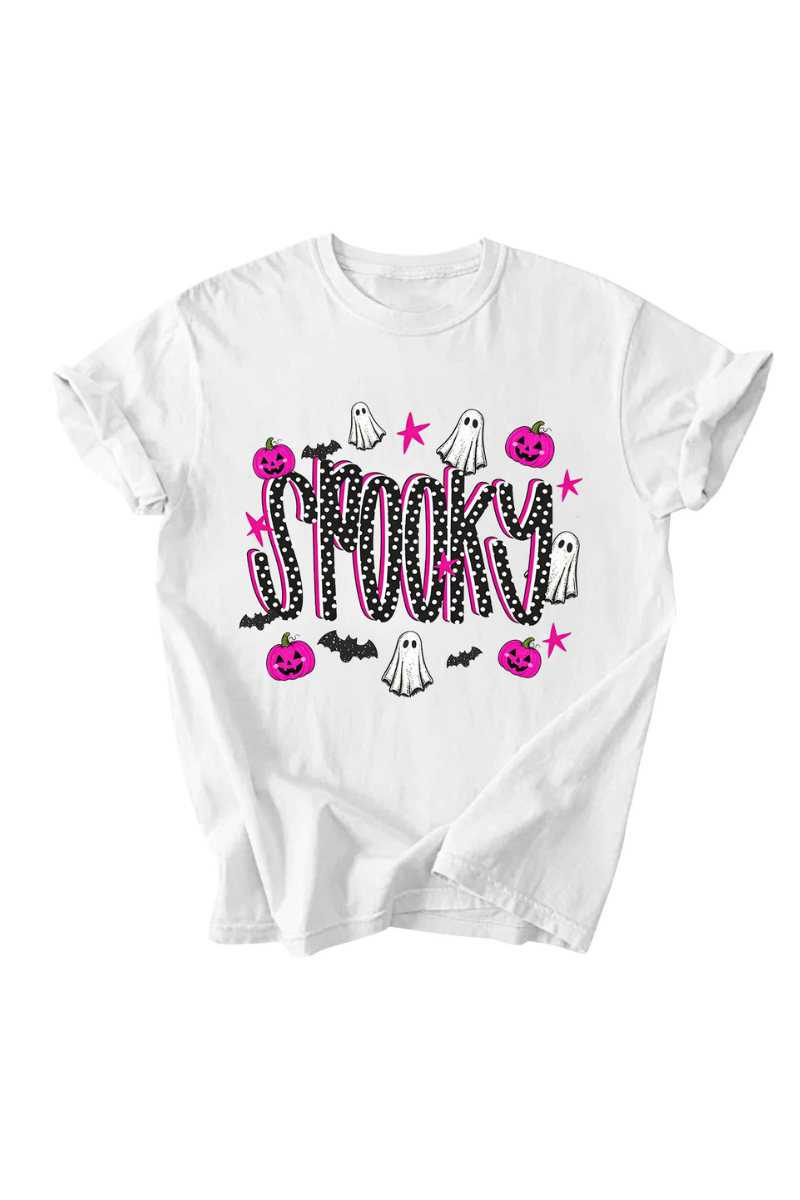 Unisex Summer Halloween Pumpkin Ghost Graphic T-Shirt