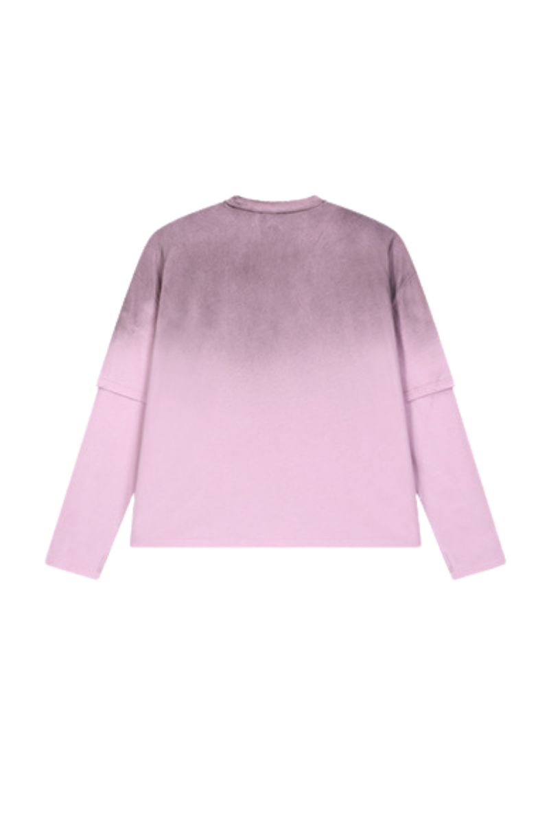 Unisex Fall Clothing Gradient Layered Long Sleeve Top