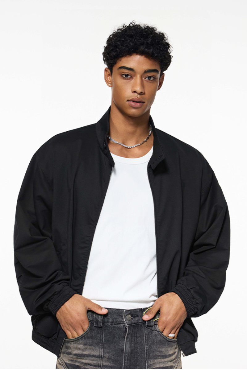 Men's Spring Summer Retro 290g Harrington Double Zip Jacket