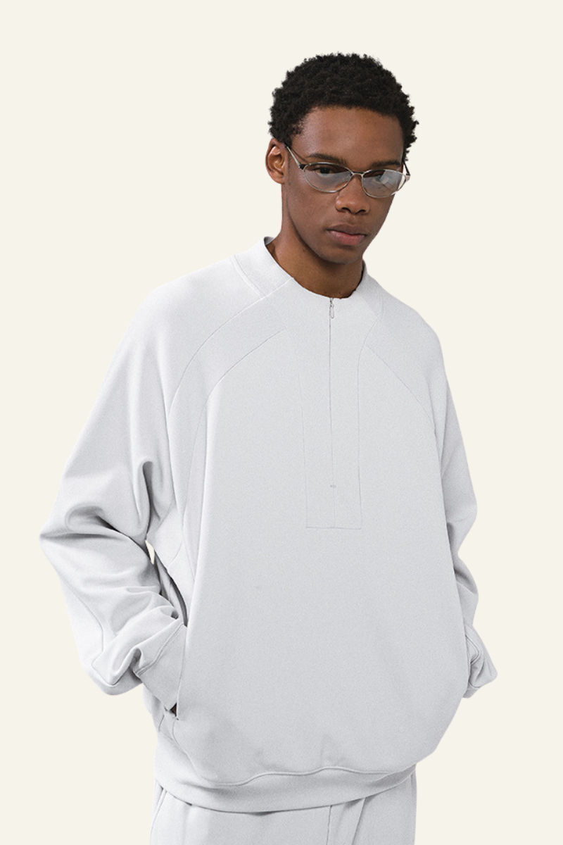 Men's Fall Clothing Stand Collar Half Zipper Pullover