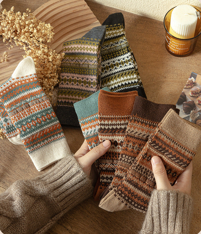 Ladies Vintage Bohemia Totem Knit Socks SKASC4177